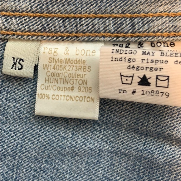 Rag & Bone Store Exclusive Women’s Jean Vest - Picture 4 of 4